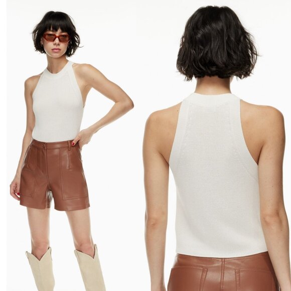 Aritzia Wilfred Orris Knit Halter Tank Top XL Cream - Picture 1 of 7